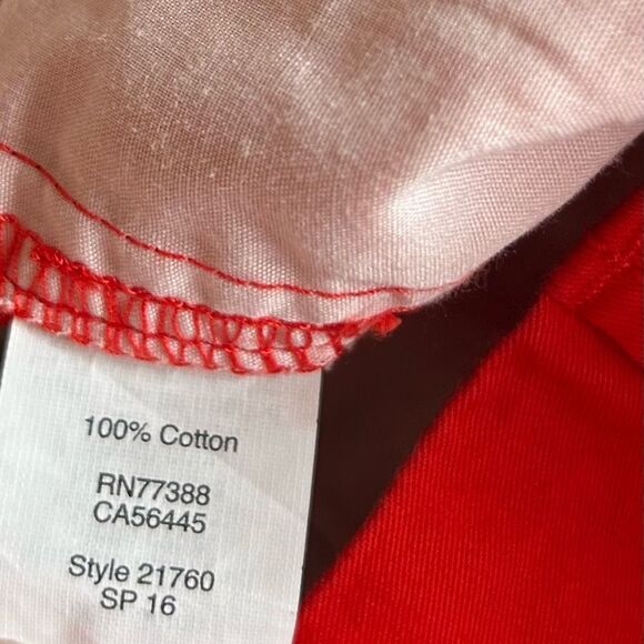 J. Crew Bright Red Broken Chino Shorts 5” inseam 100% Cotton Size 2 - Picture 5 of 6